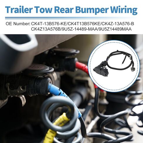 No.CK4T-13B576-KE Trailer Tow Rear Bumper Wiring Connector Harness Kit for Ford Transit 150/250/350 2015-2019 Trailer Towing Hitch Wiring No.CK4Z-13A576-B/ 9U5Z-14489-MAA in Saudi Arabia