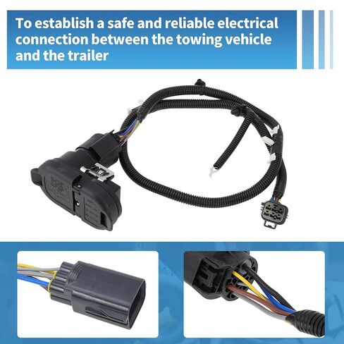 No.CK4T-13B576-KE Trailer Tow Rear Bumper Wiring Connector Harness Kit for Ford Transit 150/250/350 2015-2019 Trailer Towing Hitch Wiring No.CK4Z-13A576-B/ 9U5Z-14489-MAA in Saudi Arabia