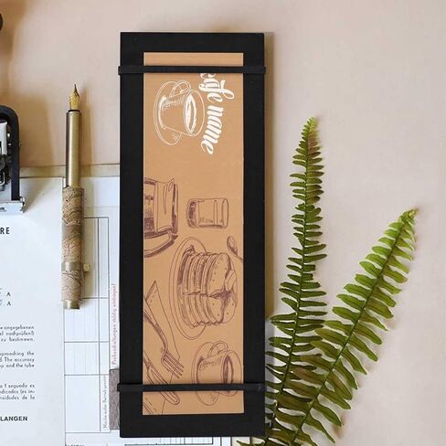 4 قطع من ألواح الحافظة ذات الألوان الخشبية الداكنة مقاس 4 1/2 بوصة × 12 1/2 بوصة - حامل القائمة - تحقق من مقدم العرض مع الأشرطة - لدفاتر الملاحظات بحجم الجيب in Kuwait