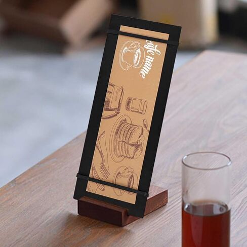 4 قطع من ألواح الحافظة ذات الألوان الخشبية الداكنة مقاس 4 1/2 بوصة × 12 1/2 بوصة - حامل القائمة - تحقق من مقدم العرض مع الأشرطة - لدفاتر الملاحظات بحجم الجيب in Kuwait