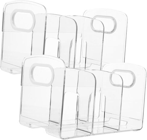 2Pcs Transparent Book Holder Book Stand Organizer for Desktop Sturdy File Organizer Crafted for Home Office in Saudi Arabia