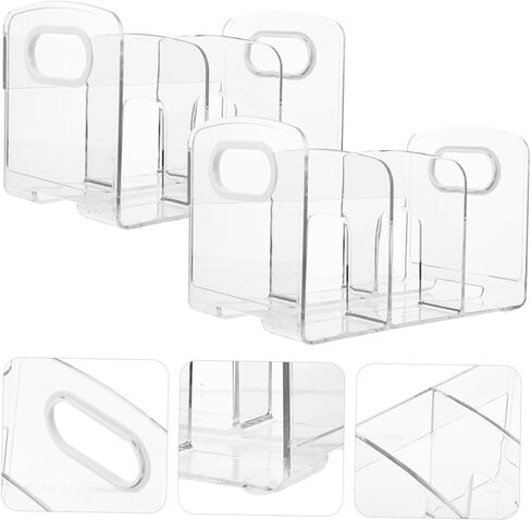 2Pcs Transparent Book Holder Book Stand Organizer for Desktop Sturdy File Organizer Crafted for Home Office in Saudi Arabia