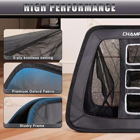 CHAMPKEY Double-Sided Golf Chipping Net with Dual-Turf Mat and 12 Foam Golf Balls - 5 Ply-Knotless Netting Golf Net and Heavy Duty Rubber Backing Hitting Mat Ideal for Training in Kuwait