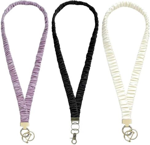 Stretchy Scrunchie Lanyard for ID Badges & Keys,Retractable Keychain Holder for Women Teacher,Neck Lanyard for Keys in Saudi Arabia
