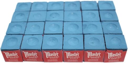 Made in the USA - 2 Boxes of Master Chalk - 24 Pieces for Pool Cues and Billiards Sticks Tips (Gold) in Kuwait