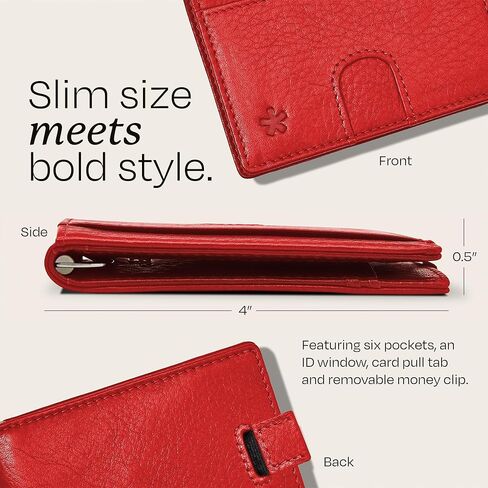Swear Brands محفظة رفيعة ثنائية الطي من مصادر أخلاقية للرجال والنساء. مجموعة حجب RFID بمشبك النقود وعروة السحب. 14 حامل بطاقة. in Saudi Arabia