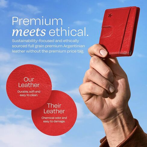 Swear Brands محفظة رفيعة ثنائية الطي من مصادر أخلاقية للرجال والنساء. مجموعة حجب RFID بمشبك النقود وعروة السحب. 14 حامل بطاقة. in Saudi Arabia