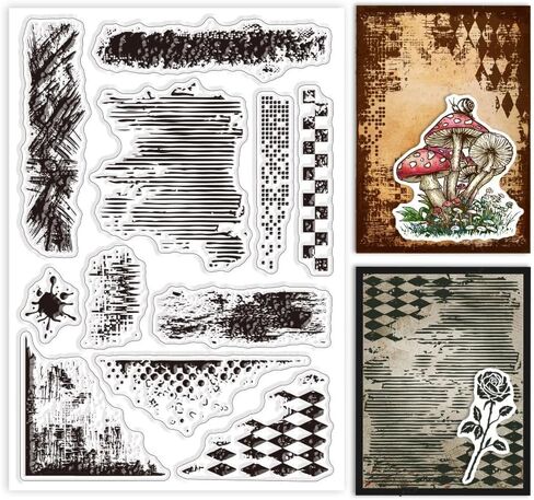 Vintage Texture Background Clear Stamps for Cards Making Retro Mark Background Silicone Clear Stamp Seals Transparent Stamps for DIY Scrapbooking Photo Album Journal in Saudi Arabia