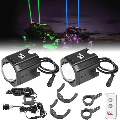 KEMIMOTO Whip Lights for Side by Side w/ 1.5''-2'' Tube Clamp Kit Compatible with Polaris RZR Can-Am Maverick X3 CFmoto Kawasaki, Spot Beam Pod Lights Whipless LED Whip Lights in Kuwait