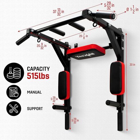Yes4All Multifunctional Wall Mounted Pull Up Bar/King Stud Chin Up Bar For Home Gym Workout Strength Training Equipment in Kuwait