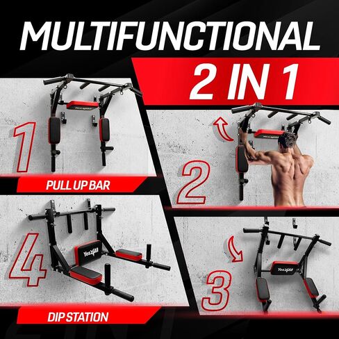 Yes4All Multifunctional Wall Mounted Pull Up Bar/King Stud Chin Up Bar For Home Gym Workout Strength Training Equipment in Kuwait