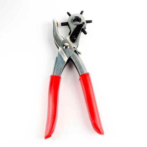 6 Multi-Hole Sizes Heavy-Duty Rotating Leather Punch Pliers with Comfort Grips for Leather,Watch Straps,Dog Collars,and Saddles in Saudi Arabia