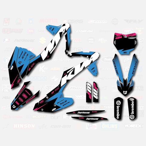 Blue Pink Racing Graphics Kit fits KTM 16-18 SX SXF XC XCF 125 150 200 250 300 450 in Saudi Arabia
