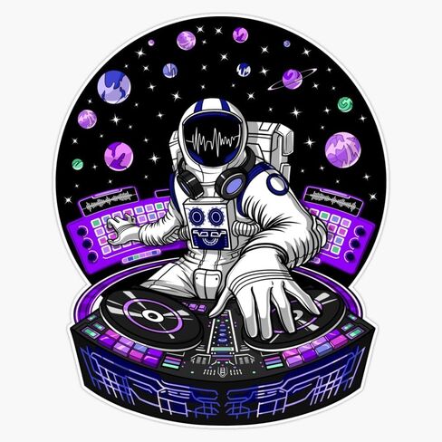Astronaut Psychedelic Dj Sticker Bumper Sticker Vinyl Decal 5" in Saudi Arabia