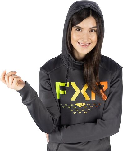 FXR Helium Tech Pullover Hoodie DWR Finish Hand Pockets Casual Asphalt/Inferno in Saudi Arabia