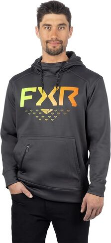 FXR Helium Tech Pullover Hoodie DWR Finish Hand Pockets Casual Asphalt/Inferno in Saudi Arabia