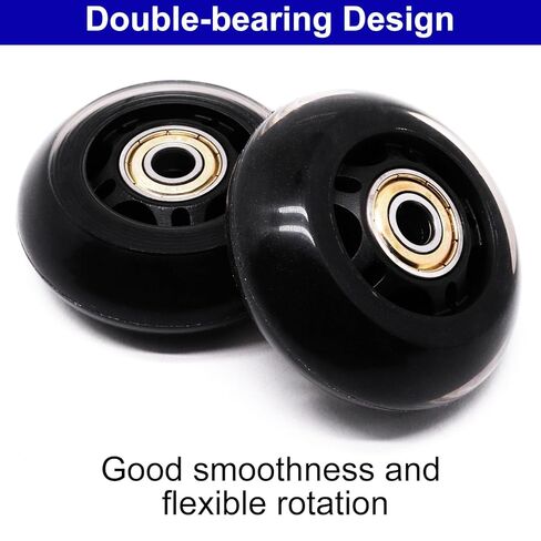 Inline Skate Wheels with Bearings, 3 Inch Roller Blade Wheels 76mm Outdoor and Indoor Clear Wheels for Office Chairs, Luggage (4 Pack,Silver) in Kuwait