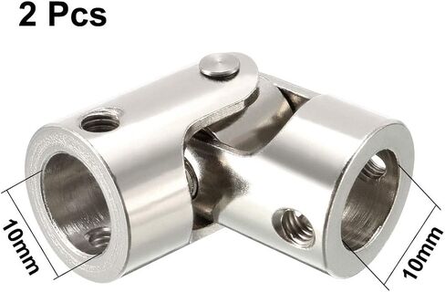 uxcell 2pcs 10mm to 10mm Inner Dia Rotatable Universal Steering Shaft U Joint Coupler L35XD16 in Saudi Arabia