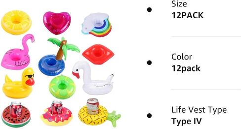 12 Pack Inflatable Drink Holders Drink Floats Inflatable Cup Coasters for Pool Party, Drink Floats for Pool, Pool Drink Holder Floats for Parties, Bachelorette Party Favors in Saudi Arabia