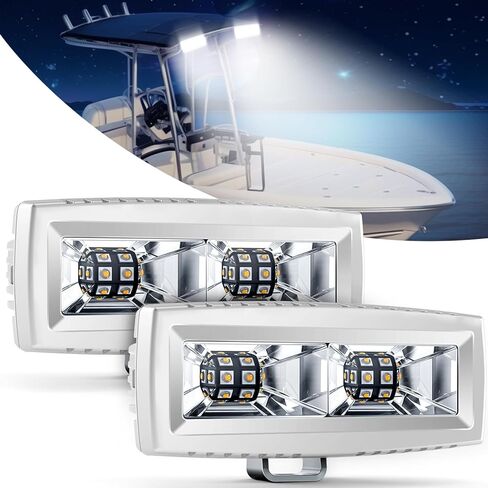 شريط ضوء LED بحري 5 بوصة عوارض فيضان 40 وات أبيض LED جراب عمل ضوء القيادة مصباح الضباب لسطح القارب واليخوت بيك أب على الطرق الوعرة شاحنة دراجة نارية ATV UTV 9-24V IP68 مقاوم للماء (عبوتان) in Kuwait