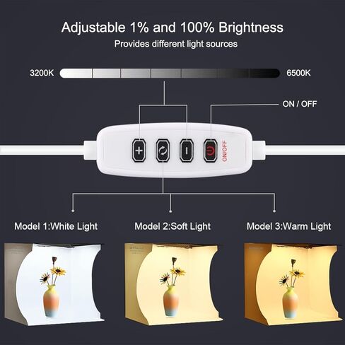 Foldable Photo Box Portable Studio Kit 12 Background Colors LED Dimmable Photography Light Box 25 cm Photo Props Equipment in Kuwait