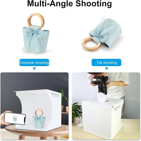Foldable Photo Box Portable Studio Kit 12 Background Colors LED Dimmable Photography Light Box 25 cm Photo Props Equipment in Kuwait