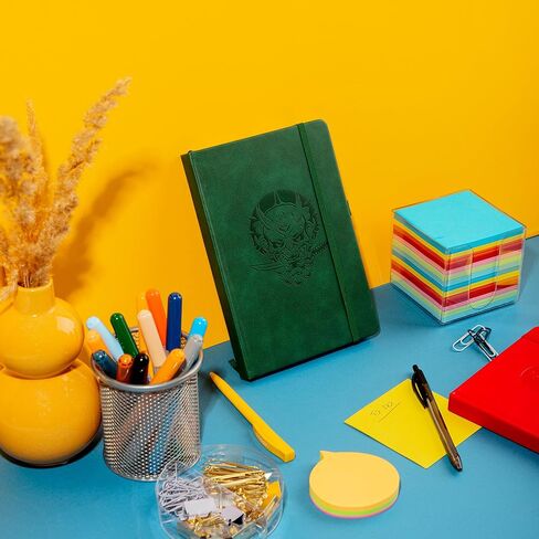 One Piece Inspired Ace (Orange) Anime Vegan Leather A5 Hardcover Journal | FREE STICKER PACK |7mm Dot Grid | 120GSM Silk Cream Paper in Saudi Arabia