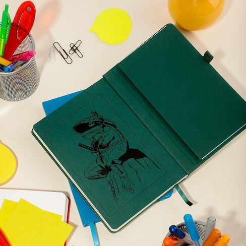 One Piece Inspired Ace (Orange) Anime Vegan Leather A5 Hardcover Journal | FREE STICKER PACK |7mm Dot Grid | 120GSM Silk Cream Paper in Saudi Arabia