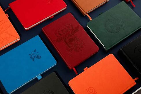 One Piece Inspired Ace (Orange) Anime Vegan Leather A5 Hardcover Journal | FREE STICKER PACK |7mm Dot Grid | 120GSM Silk Cream Paper in Saudi Arabia