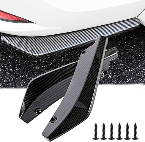 Car Rear Bumper Diffuser Spoilers 2PCS Auto Rear Bumper Lip Splitter Canard Diffusers Side Fin Fenders Skirt Protector Exterior Decoration Trim Scratch Protector Body Kit for Car (Carbon) in Saudi Arabia