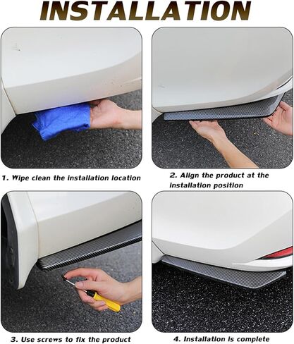 Car Rear Bumper Diffuser Spoilers 2PCS Auto Rear Bumper Lip Splitter Canard Diffusers Side Fin Fenders Skirt Protector Exterior Decoration Trim Scratch Protector Body Kit for Car (Carbon) in Saudi Arabia
