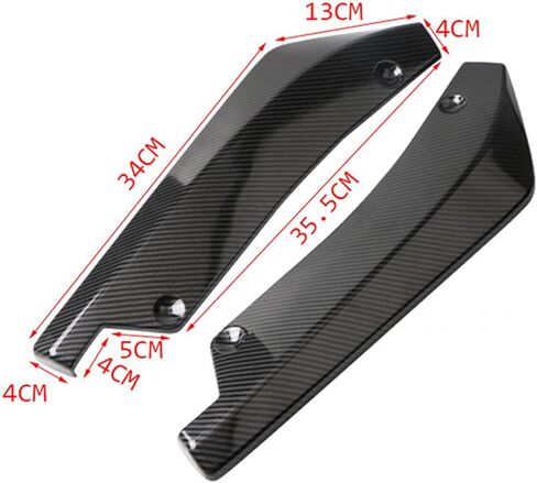 Car Rear Bumper Diffuser Spoilers 2PCS Auto Rear Bumper Lip Splitter Canard Diffusers Side Fin Fenders Skirt Protector Exterior Decoration Trim Scratch Protector Body Kit for Car (Carbon) in Saudi Arabia