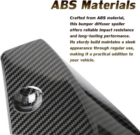 Car Rear Bumper Diffuser Spoilers 2PCS Auto Rear Bumper Lip Splitter Canard Diffusers Side Fin Fenders Skirt Protector Exterior Decoration Trim Scratch Protector Body Kit for Car (Carbon) in Saudi Arabia