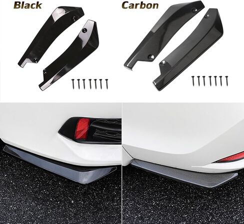 Car Rear Bumper Diffuser Spoilers 2PCS Auto Rear Bumper Lip Splitter Canard Diffusers Side Fin Fenders Skirt Protector Exterior Decoration Trim Scratch Protector Body Kit for Car (Carbon) in Saudi Arabia