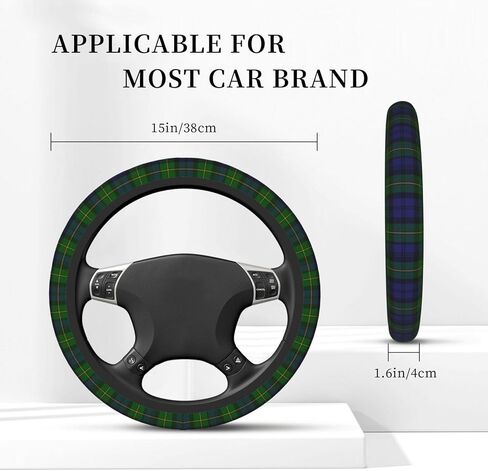 Thickened Elastic Steering Wheel Cover, Girly Pastel Pink Gingham Plaid Ultra, Soft, Breathable, Fit for Cars, SUVs, Trucks, Stylish Comfortable Grip in Saudi Arabia