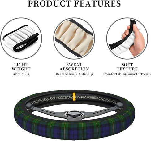 Thickened Elastic Steering Wheel Cover, Girly Pastel Pink Gingham Plaid Ultra, Soft, Breathable, Fit for Cars, SUVs, Trucks, Stylish Comfortable Grip in Saudi Arabia