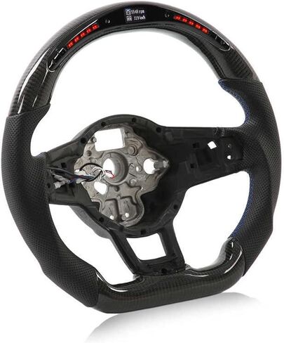 Carbon Fiber LED Shift Lights Display Steering Wheel Perforated Leather Compatible with VW Golf R GTI MK7 MK7.5 2013-2020 in Saudi Arabia