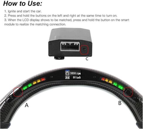 Carbon Fiber LED Shift Lights Display Steering Wheel Perforated Leather Compatible with VW Golf R GTI MK7 MK7.5 2013-2020 in Saudi Arabia