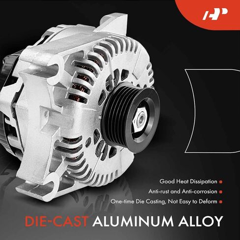 A-Premium Alternator Compatible with Ford Crown Victoria 03-04 & Mercury Grand Marquis 03-04 & Lincoln Town Car, V8 4.6L, 12V 130A CW 6-Groove Pulley, Replace# 3W1U10300AA, 3W1U10300AB, 3W1Z10346AA in Kuwait
