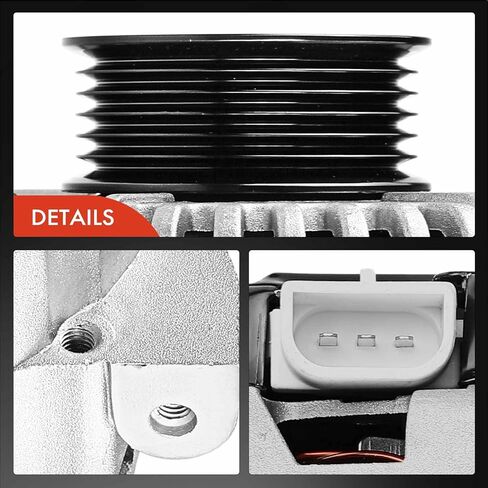 A-Premium Alternator Compatible with Ford Crown Victoria 03-04 & Mercury Grand Marquis 03-04 & Lincoln Town Car, V8 4.6L, 12V 130A CW 6-Groove Pulley, Replace# 3W1U10300AA, 3W1U10300AB, 3W1Z10346AA in Kuwait