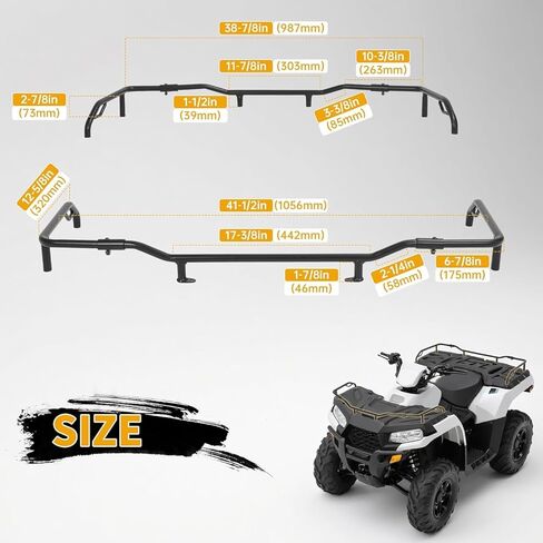 KUAFU Front & Rear Rack Extender Compatible with 2014-2023 Polaris Sportsman X2 Touring 450 570 ETX Replace for 2879716, 2879717 Storage Rack Steel Powder Coated 2 PCS in Saudi Arabia