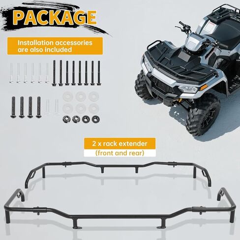KUAFU Front & Rear Rack Extender Compatible with 2014-2023 Polaris Sportsman X2 Touring 450 570 ETX Replace for 2879716, 2879717 Storage Rack Steel Powder Coated 2 PCS in Saudi Arabia