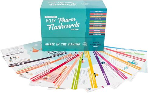 Pharmacology Flashcards – Nurse In The Making – 150+ Nursing School Medication Cards for NCLEX, ATI & HESI Prep – Drug Classes, Side Effects & Study Tips for RN & LPN Students in Saudi Arabia