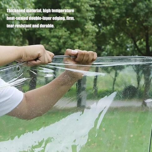 3 'x 5' Clear Vinyl Tarp, Heavy Duty PVC Waterproof,with Grommets and Cable Tie,Thick and Tear-Resistant, Camping, Patio, Rain or Sun Shelter, Cars, Tarpaulin Home Garden Outdoor Use in Saudi Arabia
