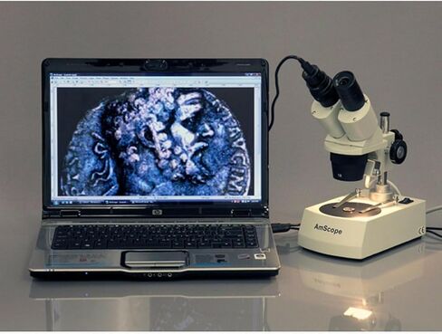 AmScope SE306R-PZ Forward Binocular Stereo Microscope, WF10x and WF20x | 10X-80X Magnification Range DIN Standard RMS 20.32mm Thread 160mm Finite Tube Length Compatible Numerical Aperture in Kuwait