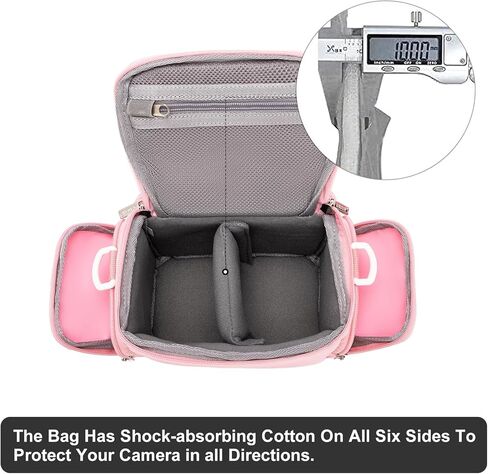 CADeN Compact Camera Shoulder Crossbody Bag Case Compatible for Nikon, Canon, Sony SLR/DSLR Mirrorless Cameras and Lenses Waterproof(1.0 S, Black) in Kuwait