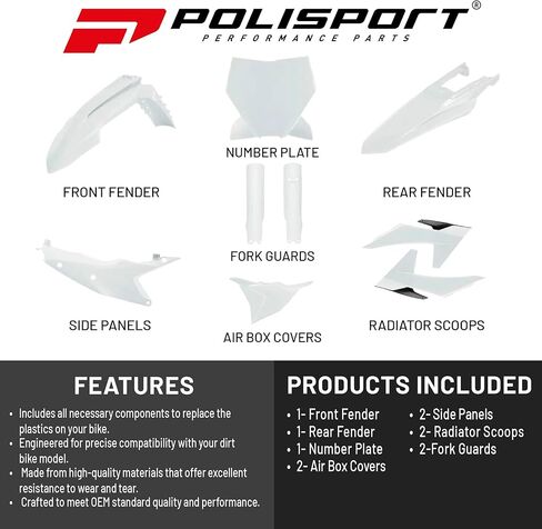 Polisport Motocross (MX) Replica Plastic Kit for KTM SX/XC (2023-2024) Dirt Bike – OEM Quality, Durable, Flexible & Perfect Fit – Orange in Saudi Arabia