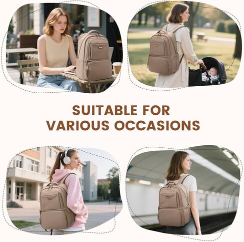 Lunch Backpack 16 Inch Laptop Backpack with Insulated Cooler Lunch Box Food Bag for College Work Camping Picnics (Champagne) in Saudi Arabia