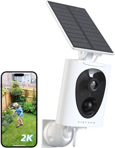virtavo Security Camera Wireless Outdoor,Starlight Color Night Vision Weatherproof Wirefree Rechargeable,90-Day Battery Powered,Motion Detection,Home Security,Compatible with Alexa,SD/Cloud Storage in Kuwait