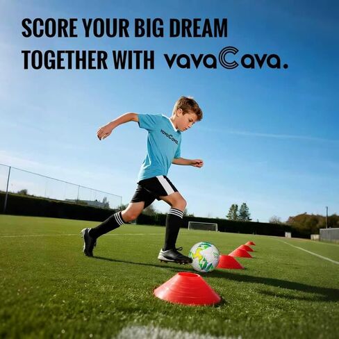 VavaCava 4'x3' Size Portable Soccer Goals Set for Backyard Fun, 2 Nets, 2 Size 3 Balls, 10 Marker Cones, Pump and Carry Bag, Outdoor Games for Backyard, Beach, Lawn, Kids Soccer Training Equipment in Saudi Arabia